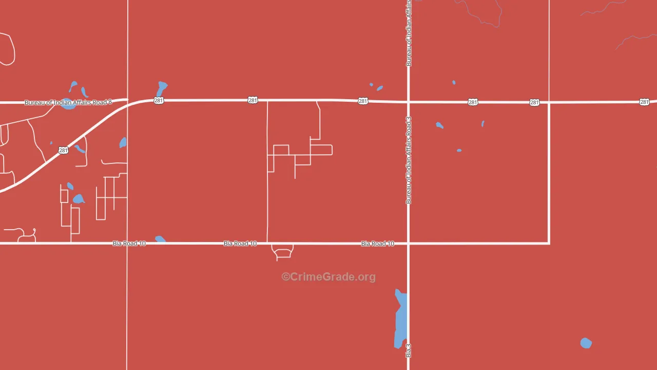 Green Acres, ND Map of Assault Rates