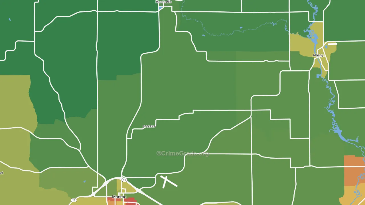 Green County, WI Map of Assault Rates