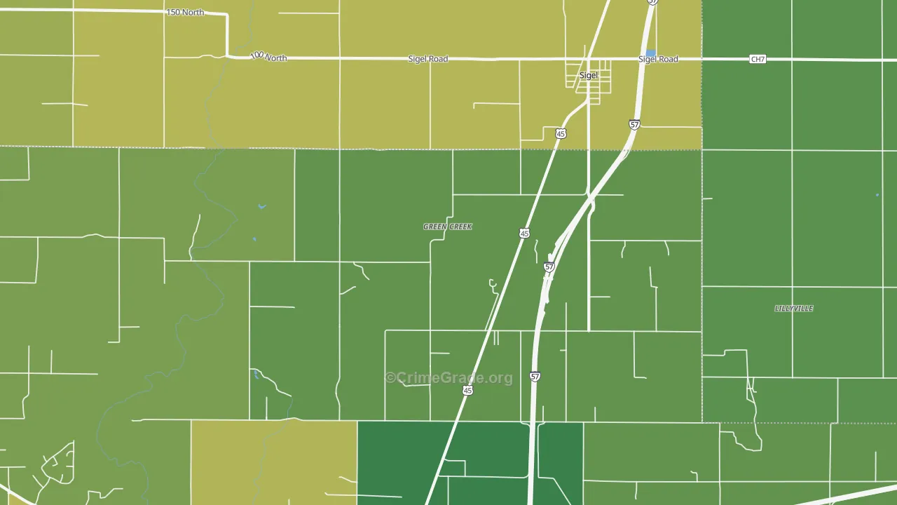 Green Creek, IL Map of Assault Rates