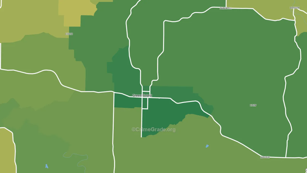 Green Forest, AR Map of Assault Rates