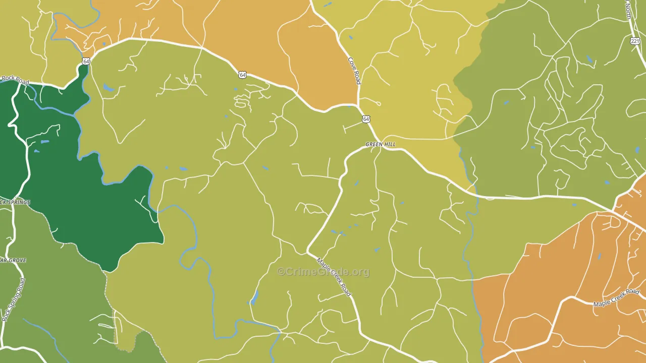 Green Hill, NC Map of Assault Rates