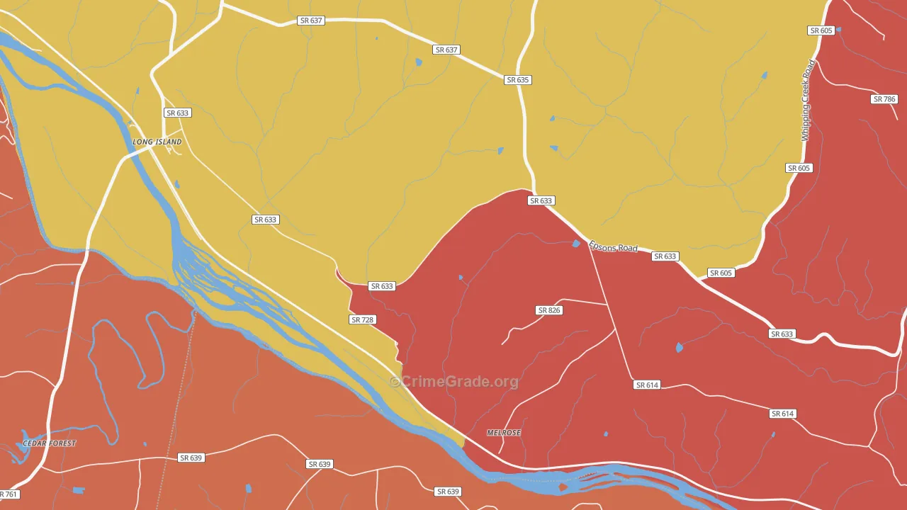 Green Hill, VA Map of Assault Rates