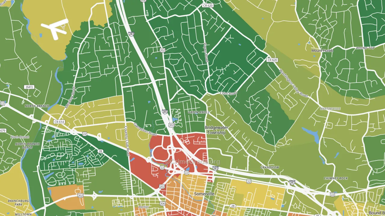Green Knoll, NJ Map of Assault Rates