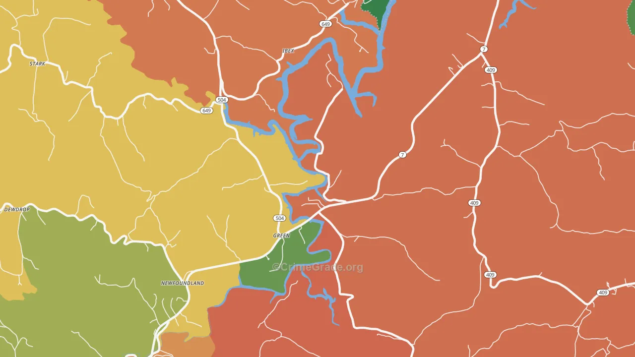 Green, KY Map of Assault Rates