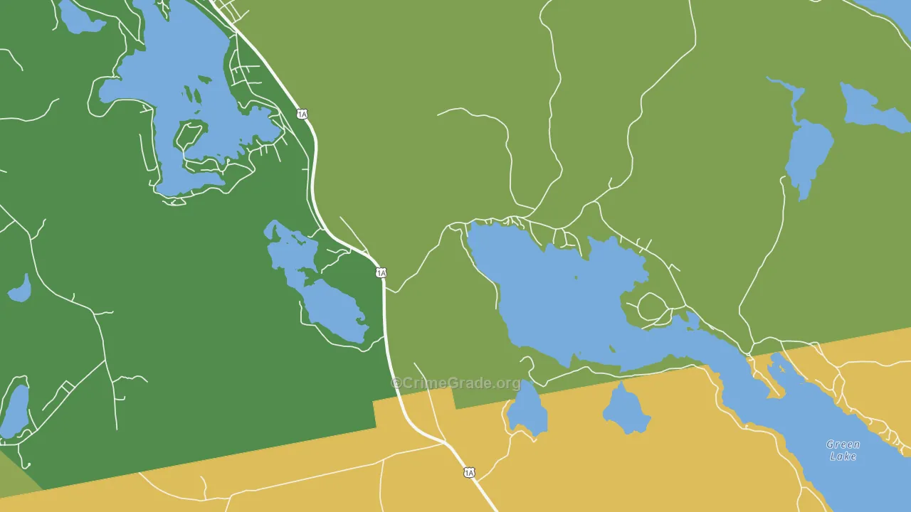 Green Lake, ME Map of Assault Rates