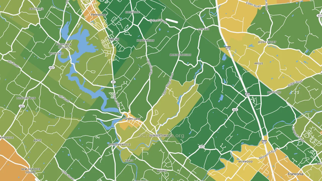 Green Lane, PA Map of Assault Rates