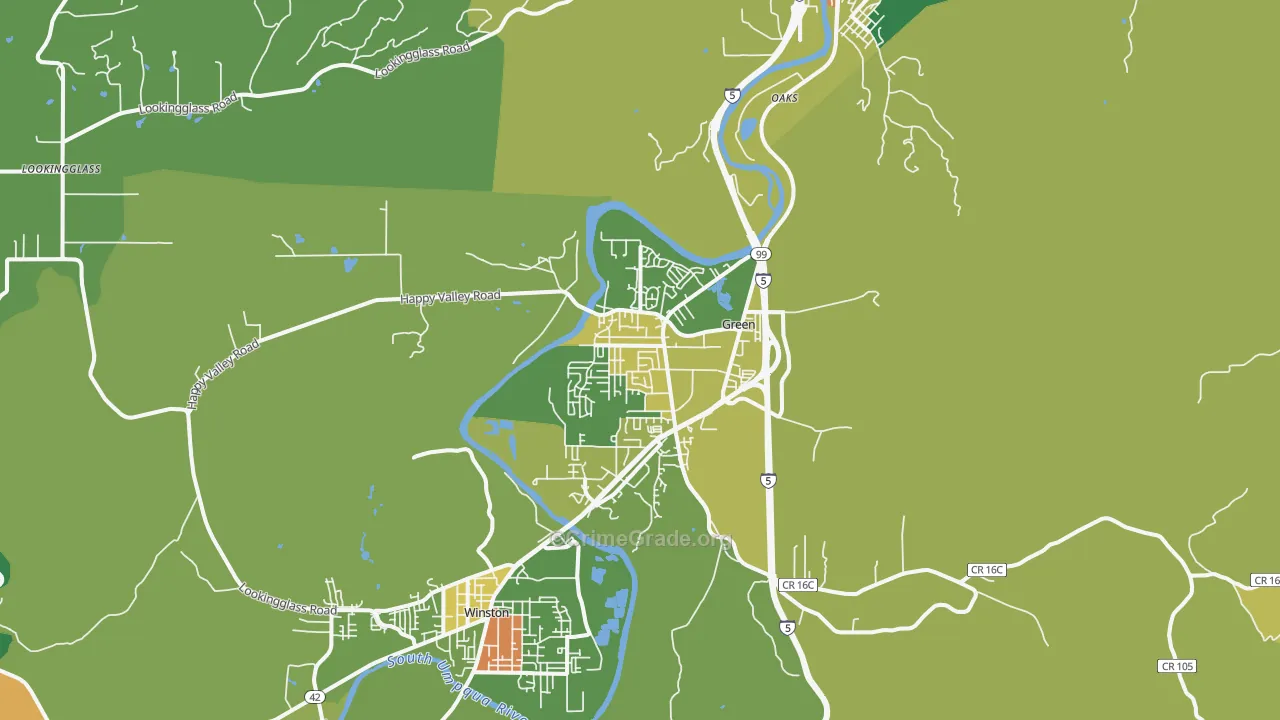 Green, OR Map of Assault Rates