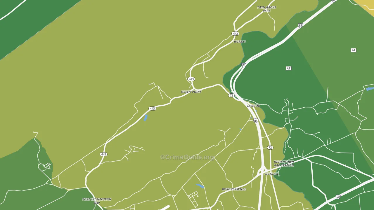 Green Point, PA Map of Assault Rates