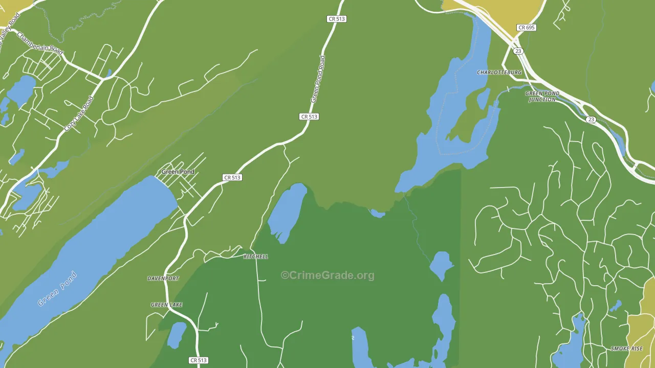 Green Pond, NJ Map of Assault Rates