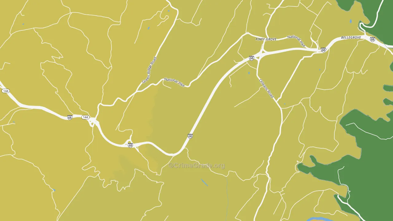 Green Ridge, MD Map of Assault Rates