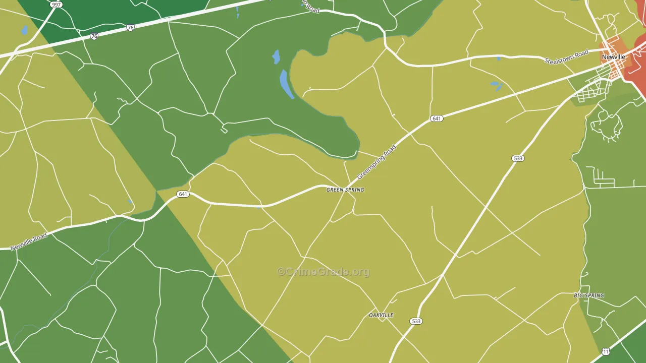 Green Spring, PA Map of Assault Rates