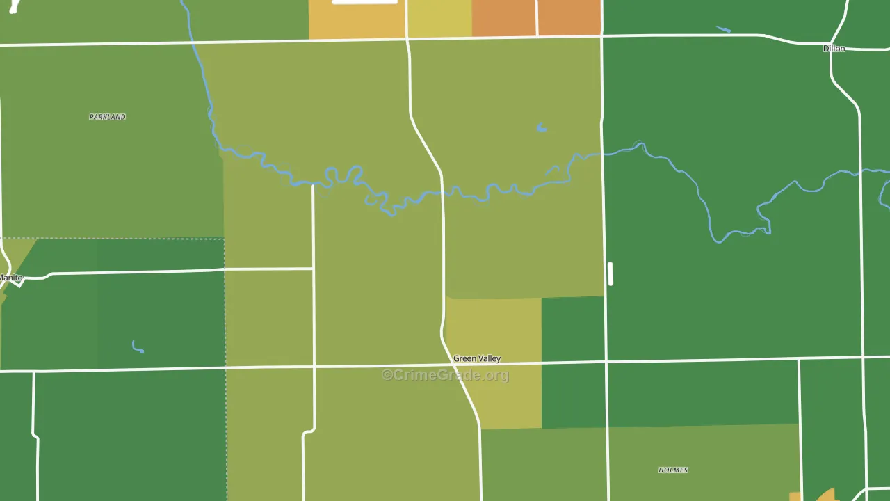 Green Valley, IL Map of Assault Rates