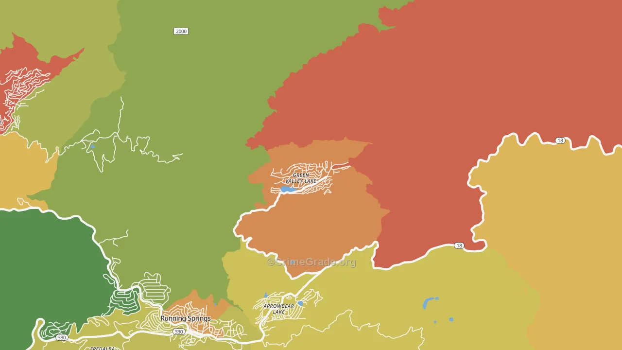 Green Valley Lake, CA Map of Assault Rates
