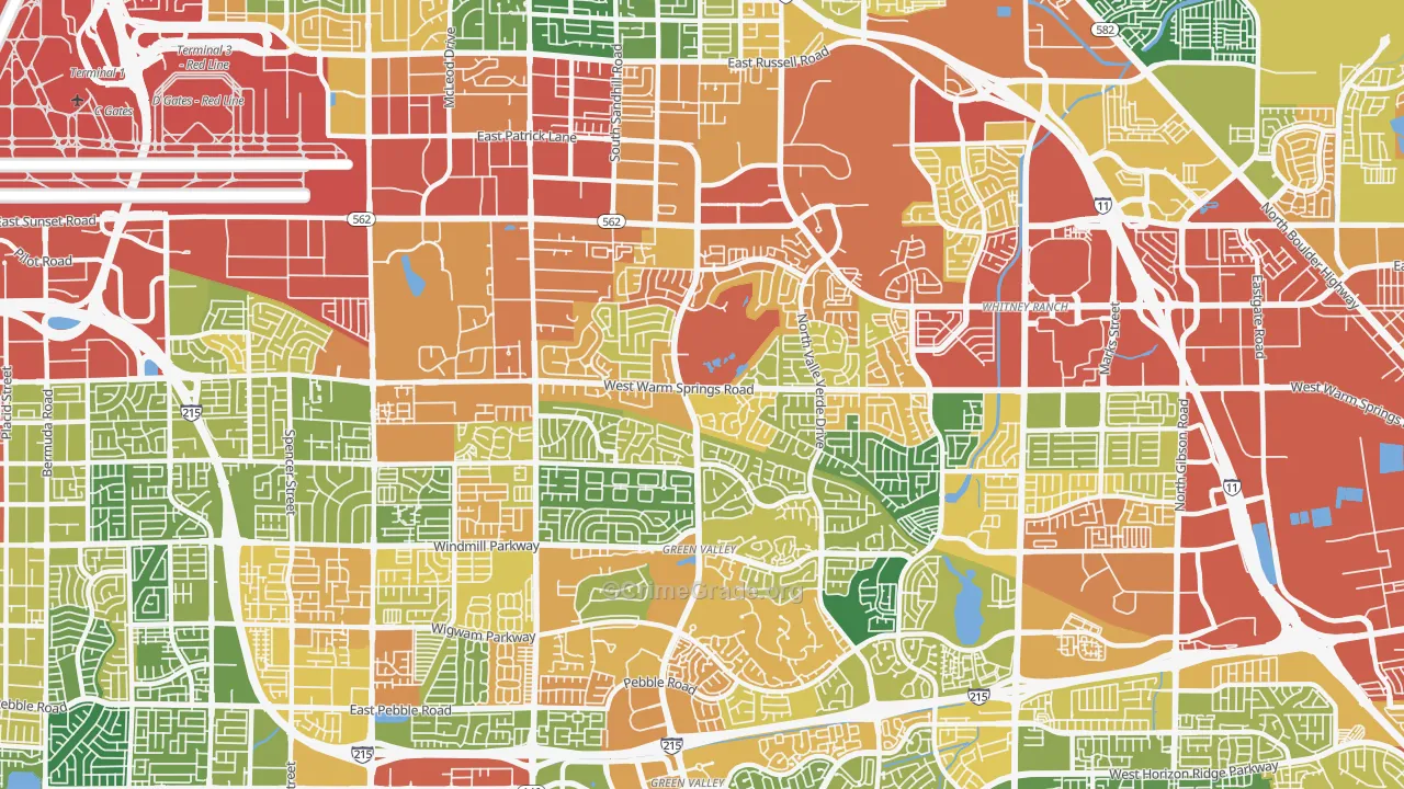 Green Valley North, Henderson, NV Map of Assault Rates