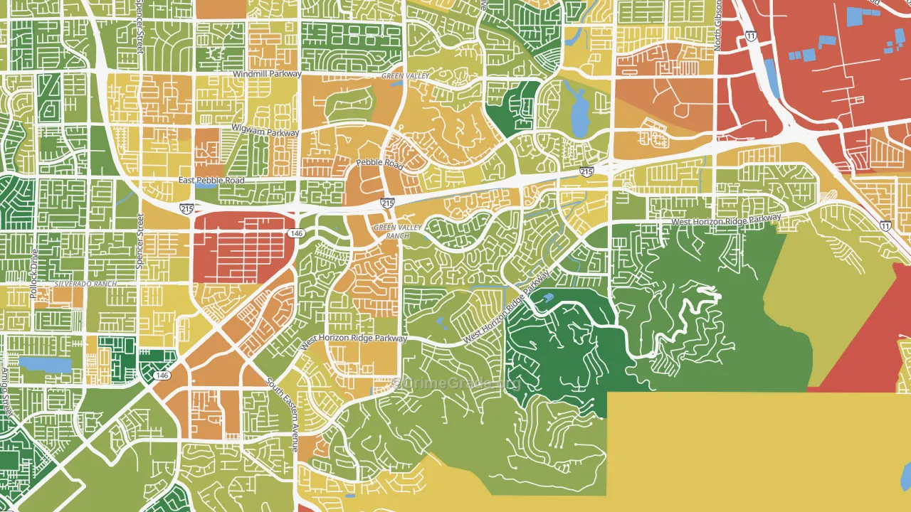 Green Valley Ranch, Henderson, NV Map of Assault Rates