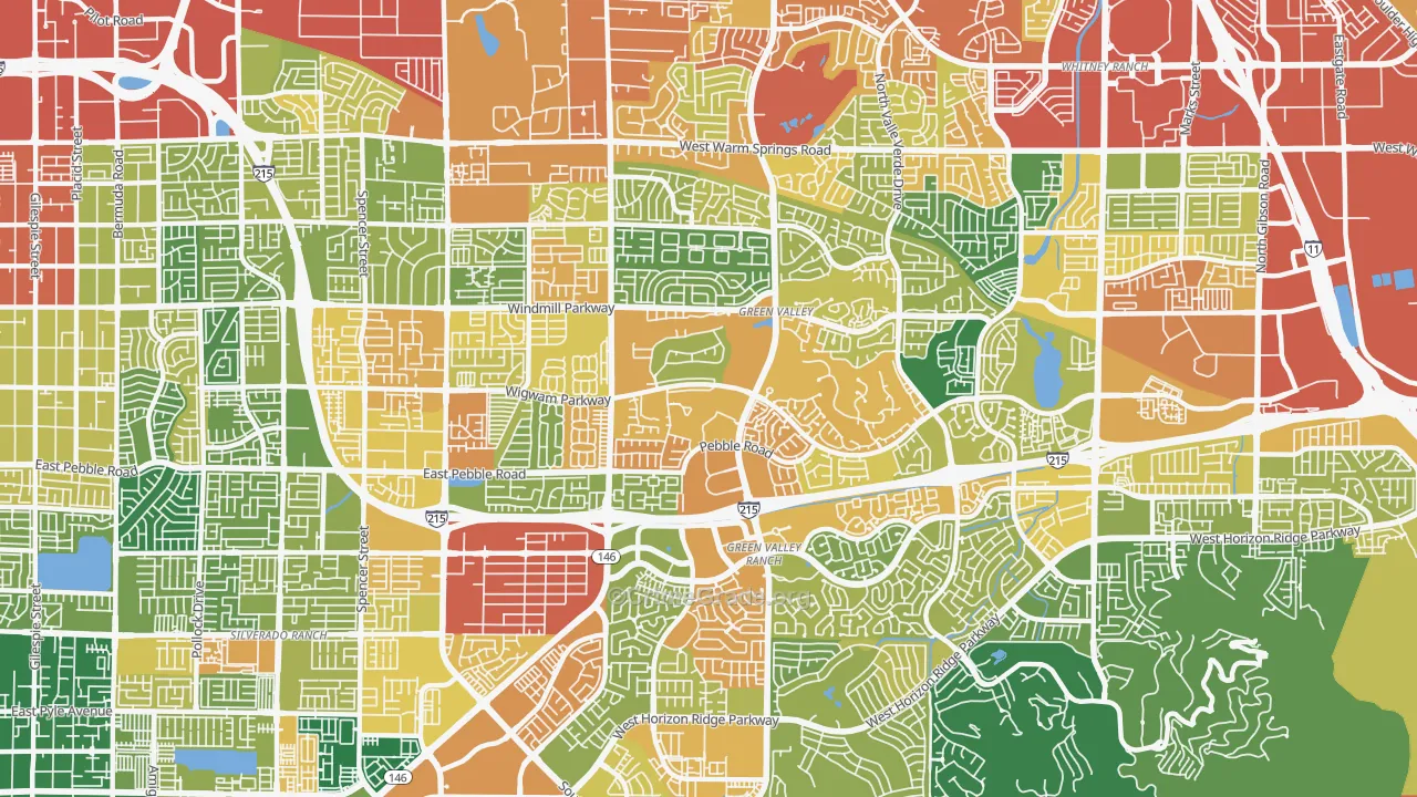 Green Valley South, Henderson, NV Map of Assault Rates