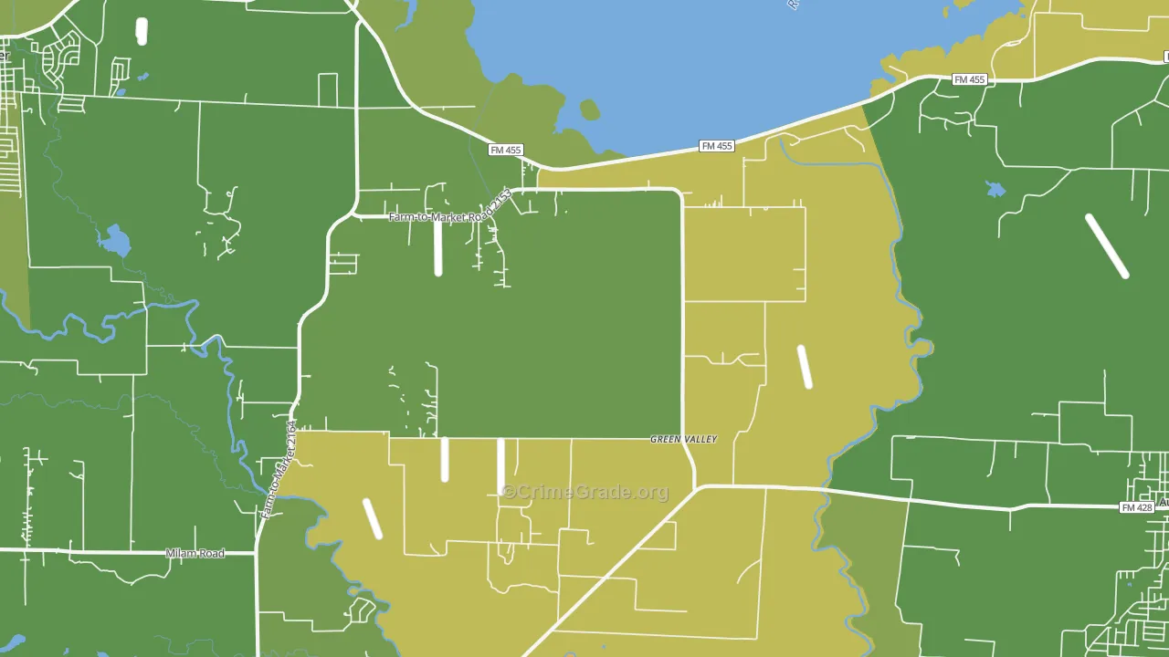 Green Valley, TX Map of Assault Rates