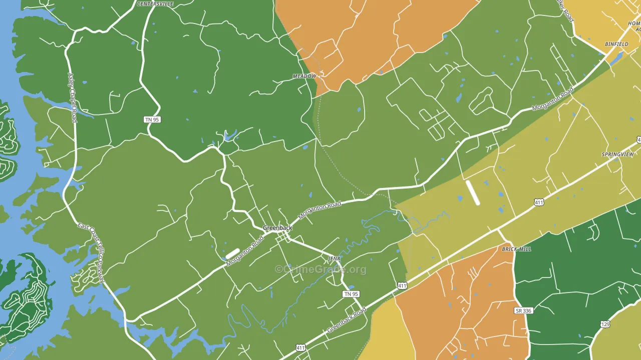 Greenback, TN Map of Assault Rates