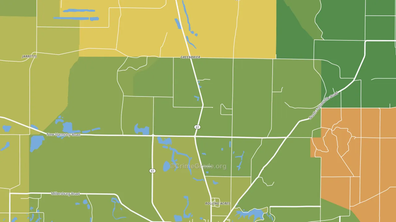 Greenbrier, IN Map of Assault Rates