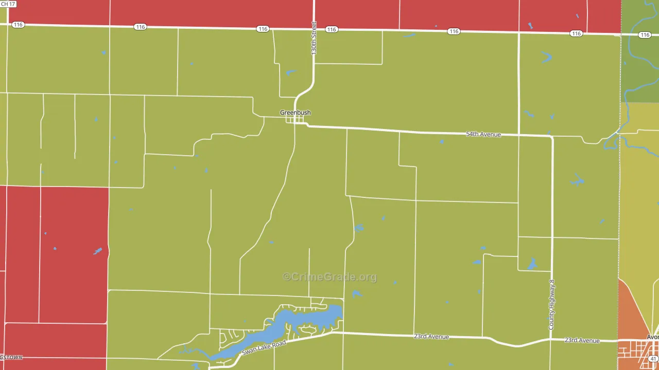 Greenbush, IL Map of Assault Rates