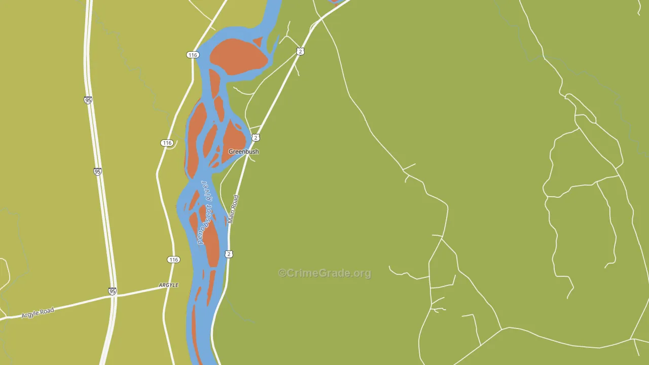 Greenbush, ME Map of Assault Rates