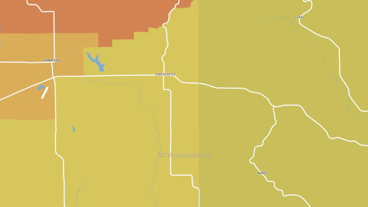 Greencastle, MO Map of Assault Rates
