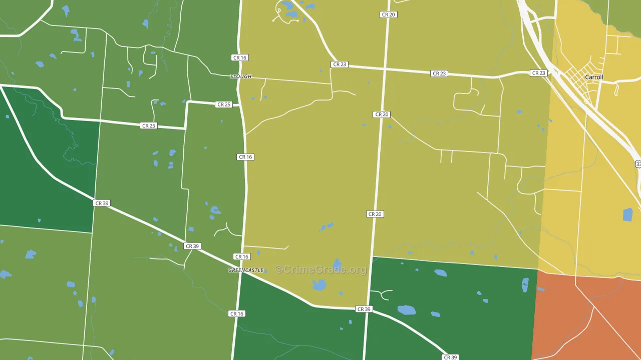 Greencastle, OH Map of Assault Rates