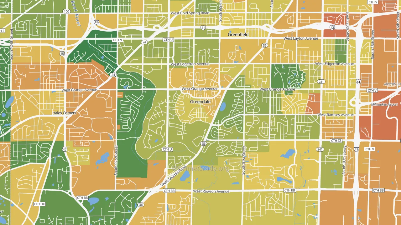 Greendale, WI Map of Assault Rates