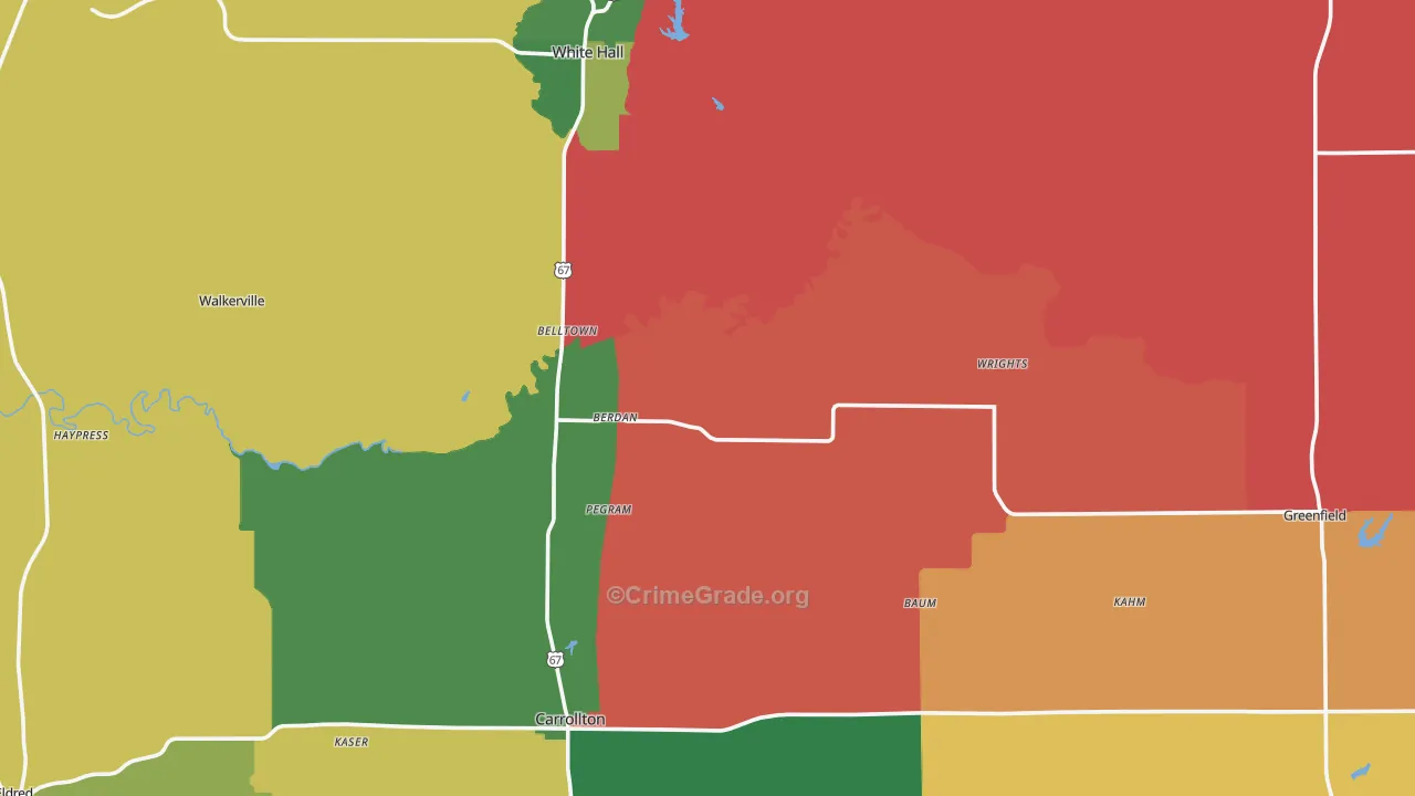 Greene County, IL Map of Assault Rates