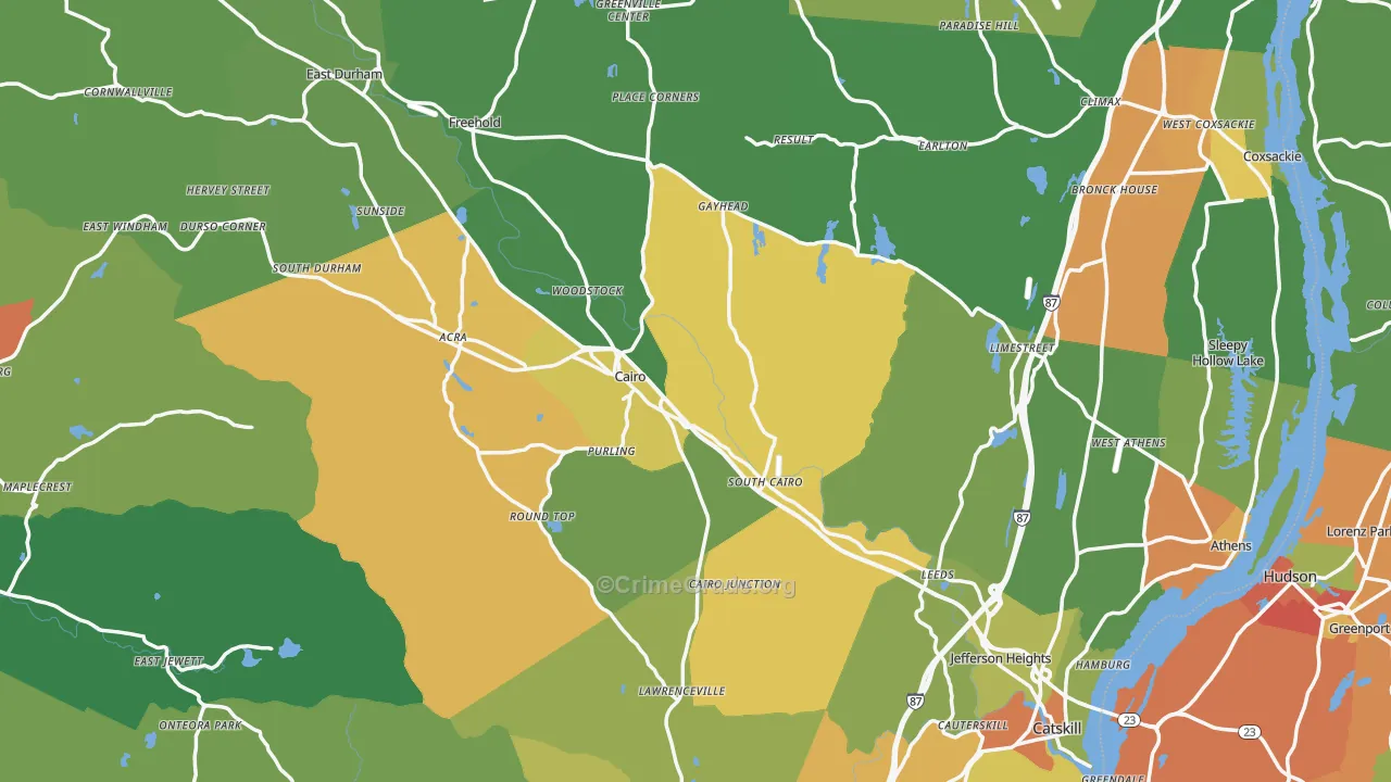 Greene County, NY Map of Assault Rates