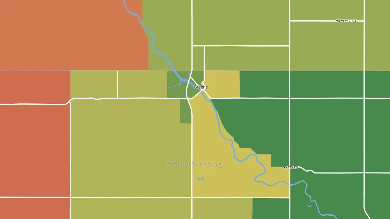Greene, IA Map of Assault Rates