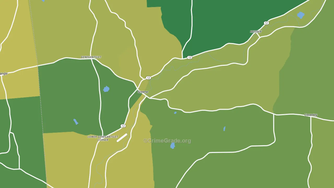 Greene, NY Map of Assault Rates