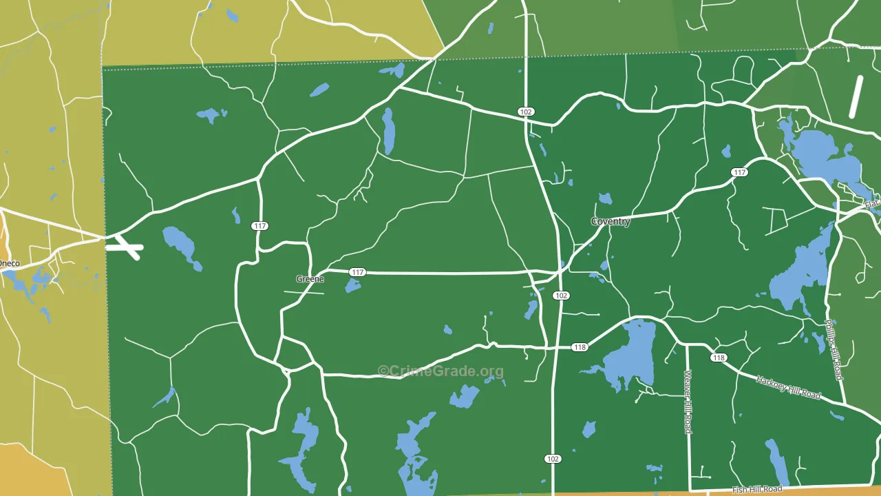 Greene, RI Map of Assault Rates