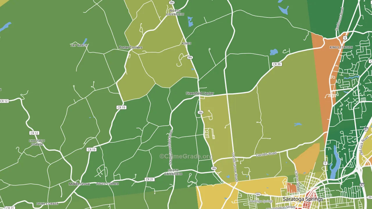 Greenfield Center, NY Map of Assault Rates