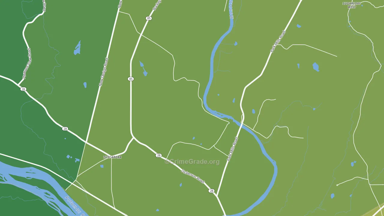 Greenfield Mills, MD Map of Assault Rates