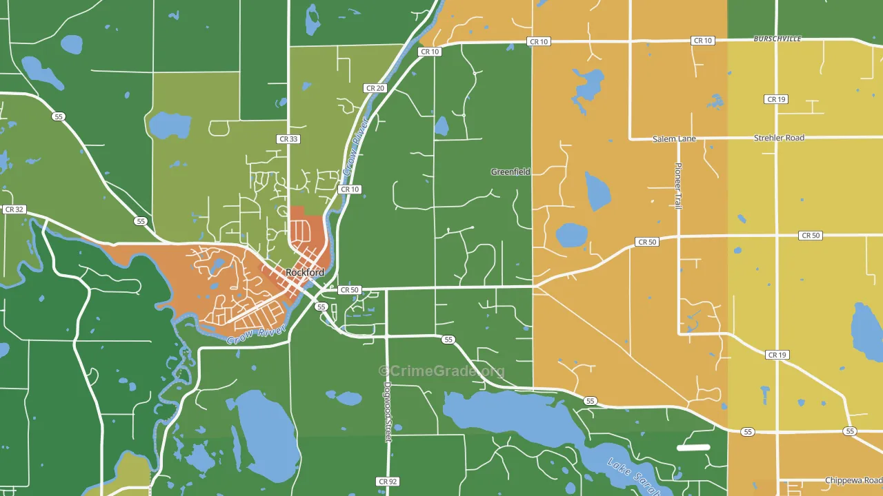 Greenfield, MN Map of Assault Rates