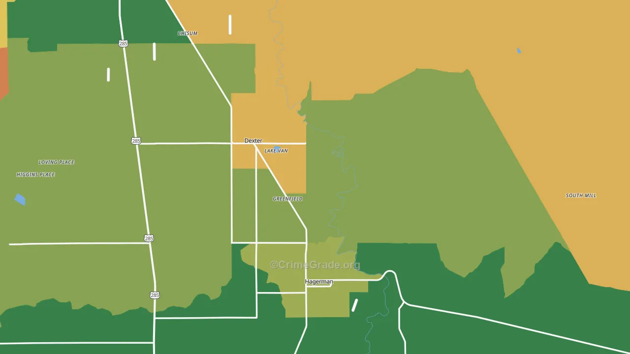 Greenfield, NM Map of Assault Rates