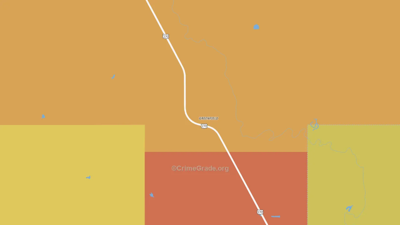 Greenfield, OK Map of Assault Rates