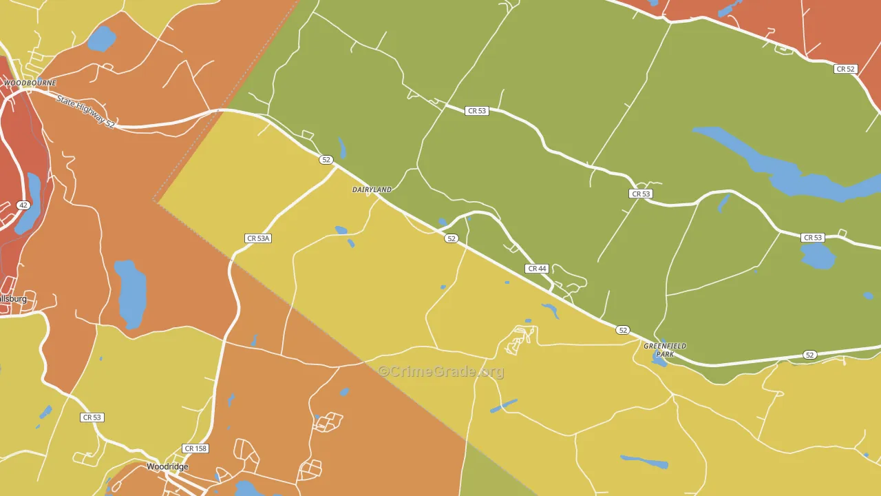 Greenfield Park, NY Map of Assault Rates