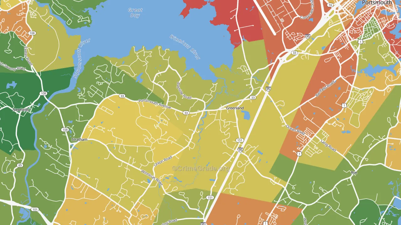 Greenland, NH Map of Assault Rates
