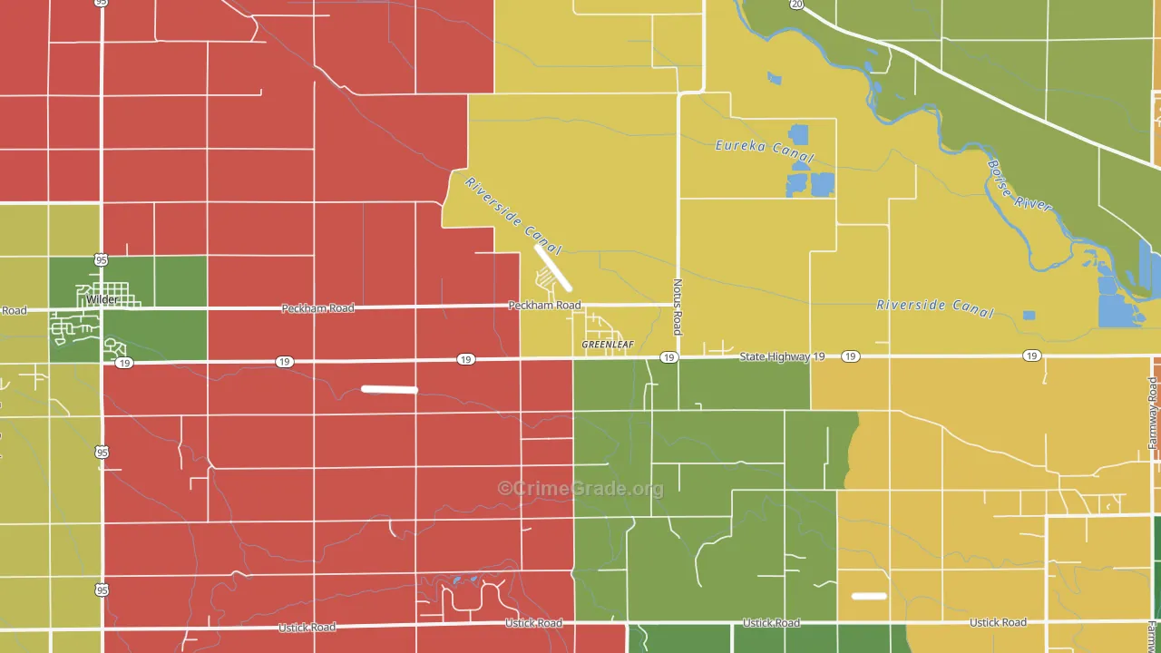 Greenleaf, ID Map of Assault Rates