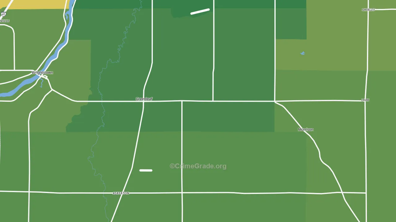 Greenleaf, WI Map of Assault Rates