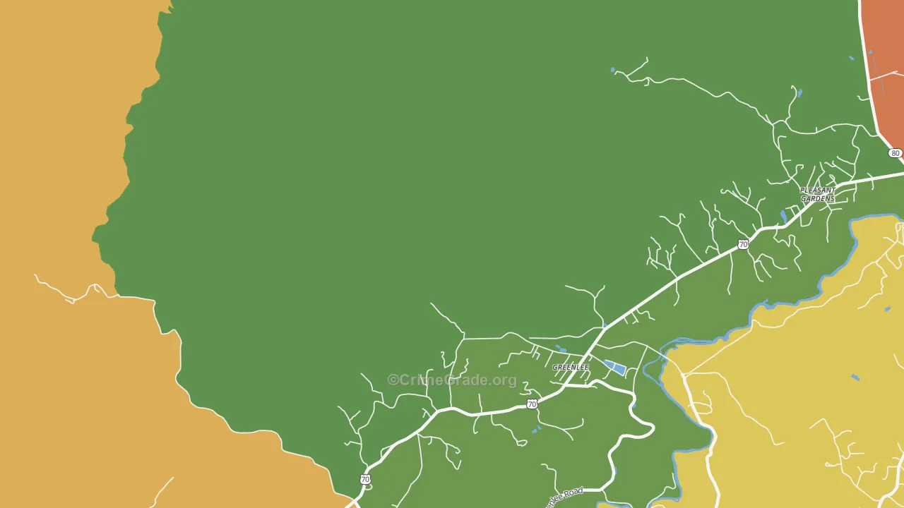 Greenlee, NC Map of Assault Rates