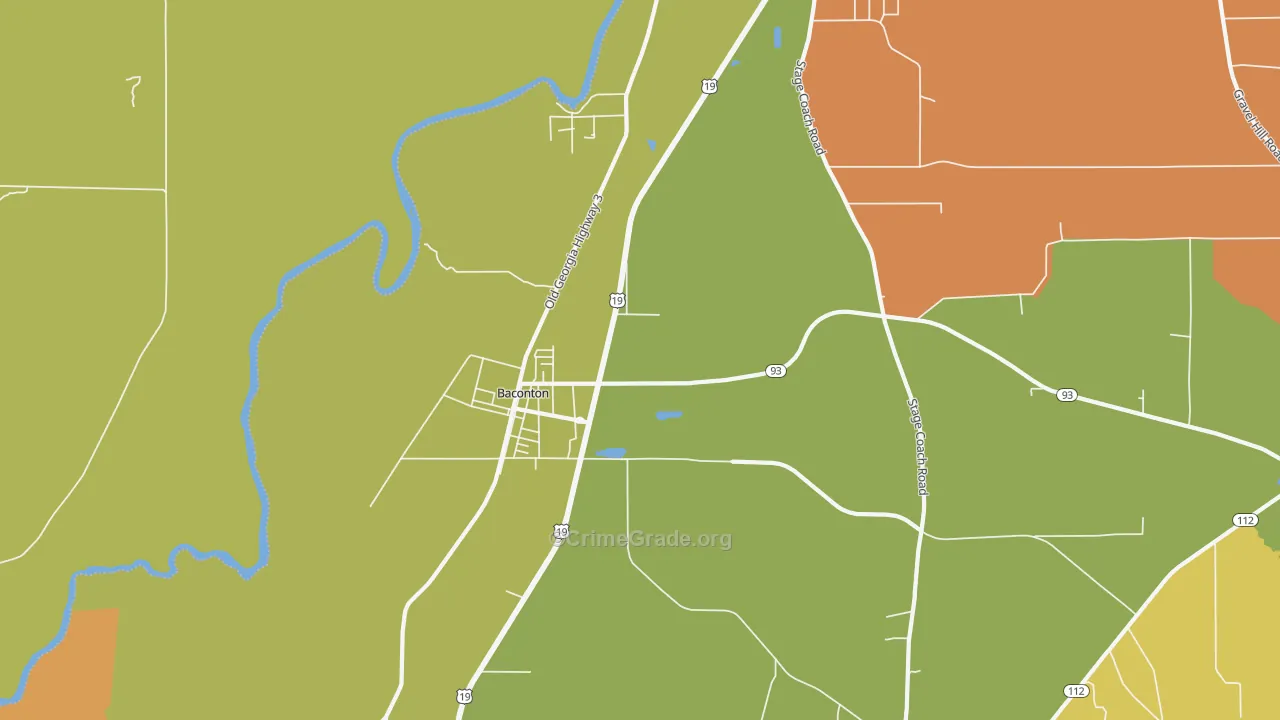 Greenough, GA Map of Assault Rates