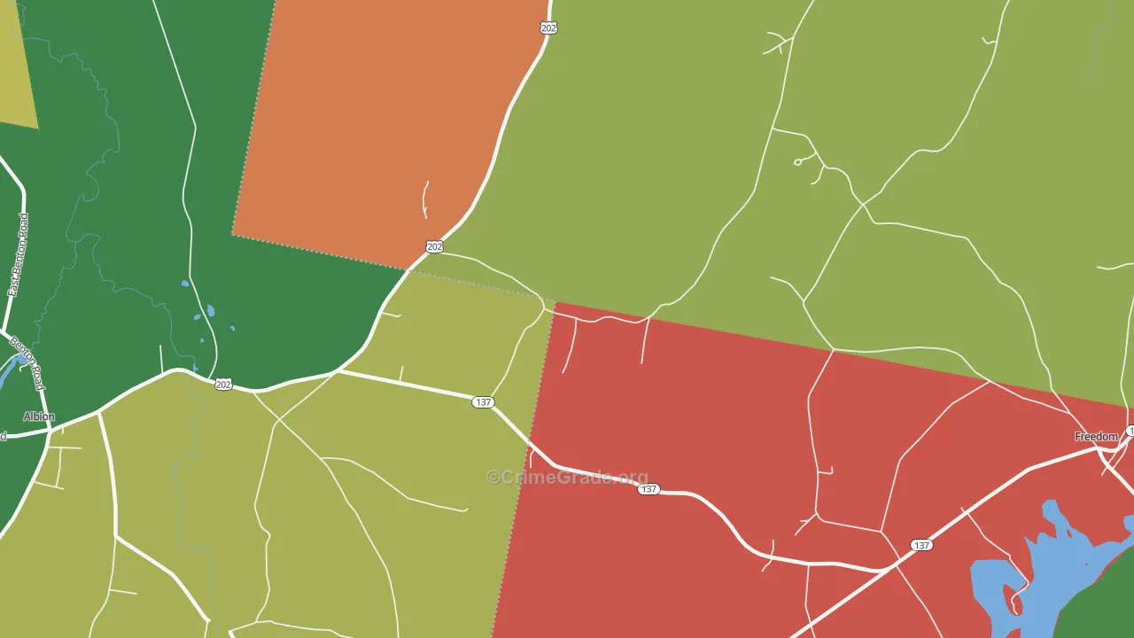 Greens Corner, ME Map of Assault Rates