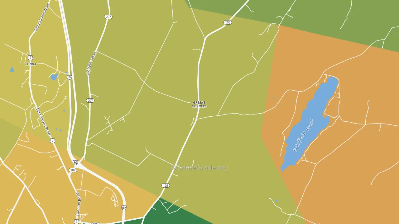 Greens Corners, VT Map of Assault Rates