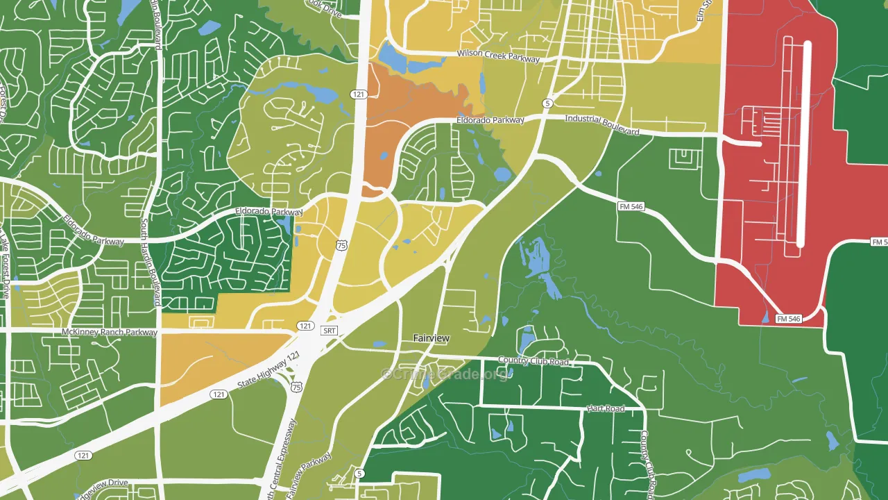 Greens of McKinney, McKinney, TX Map of Assault Rates