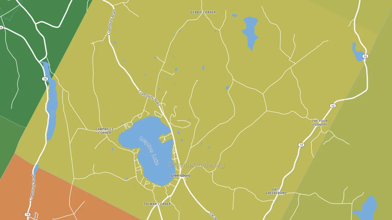 Greensboro, VT Map of Assault Rates