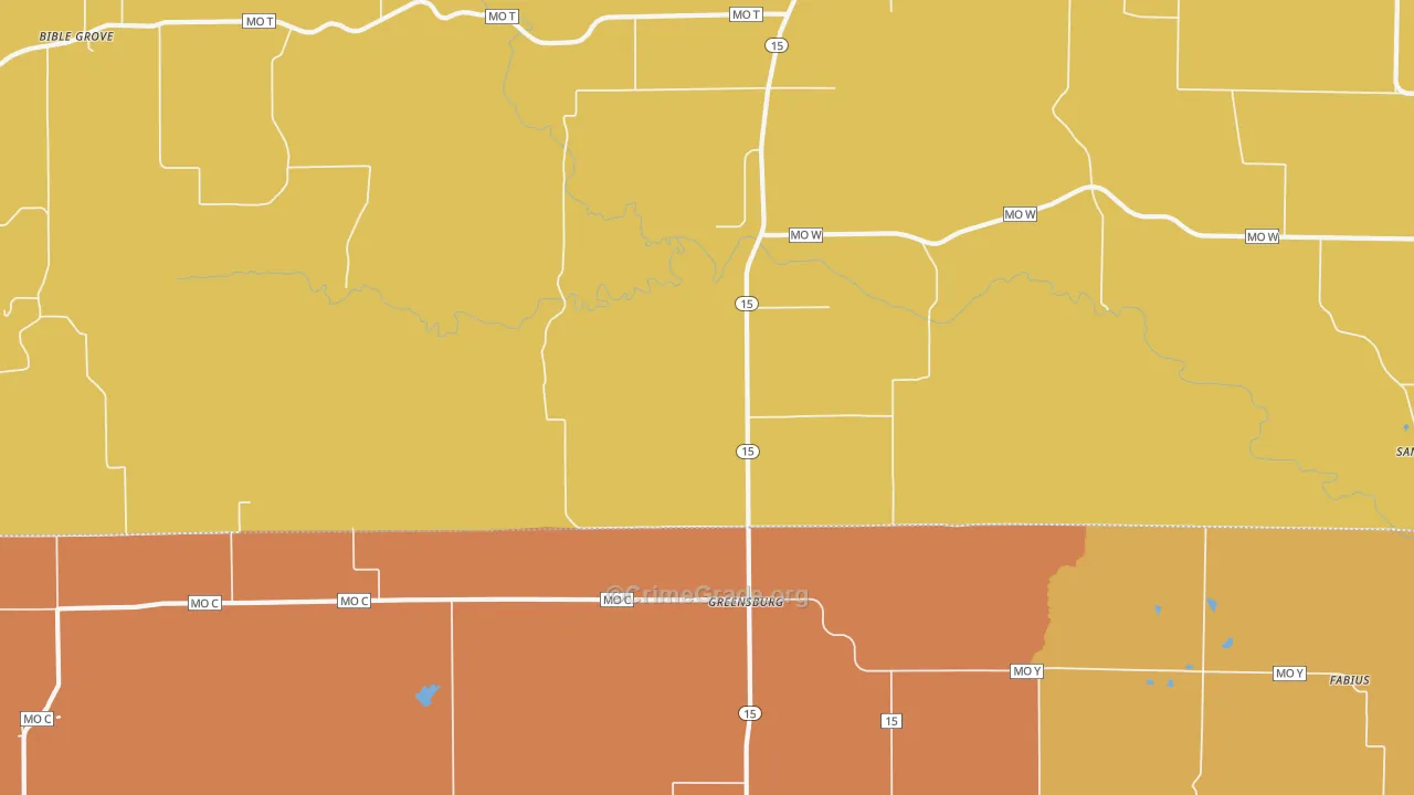 Greensburg, MO Map of Assault Rates