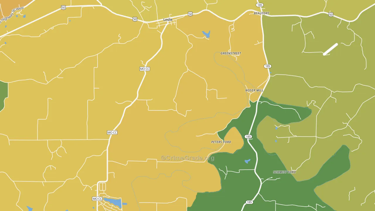 Greenstreet, MO Map of Assault Rates